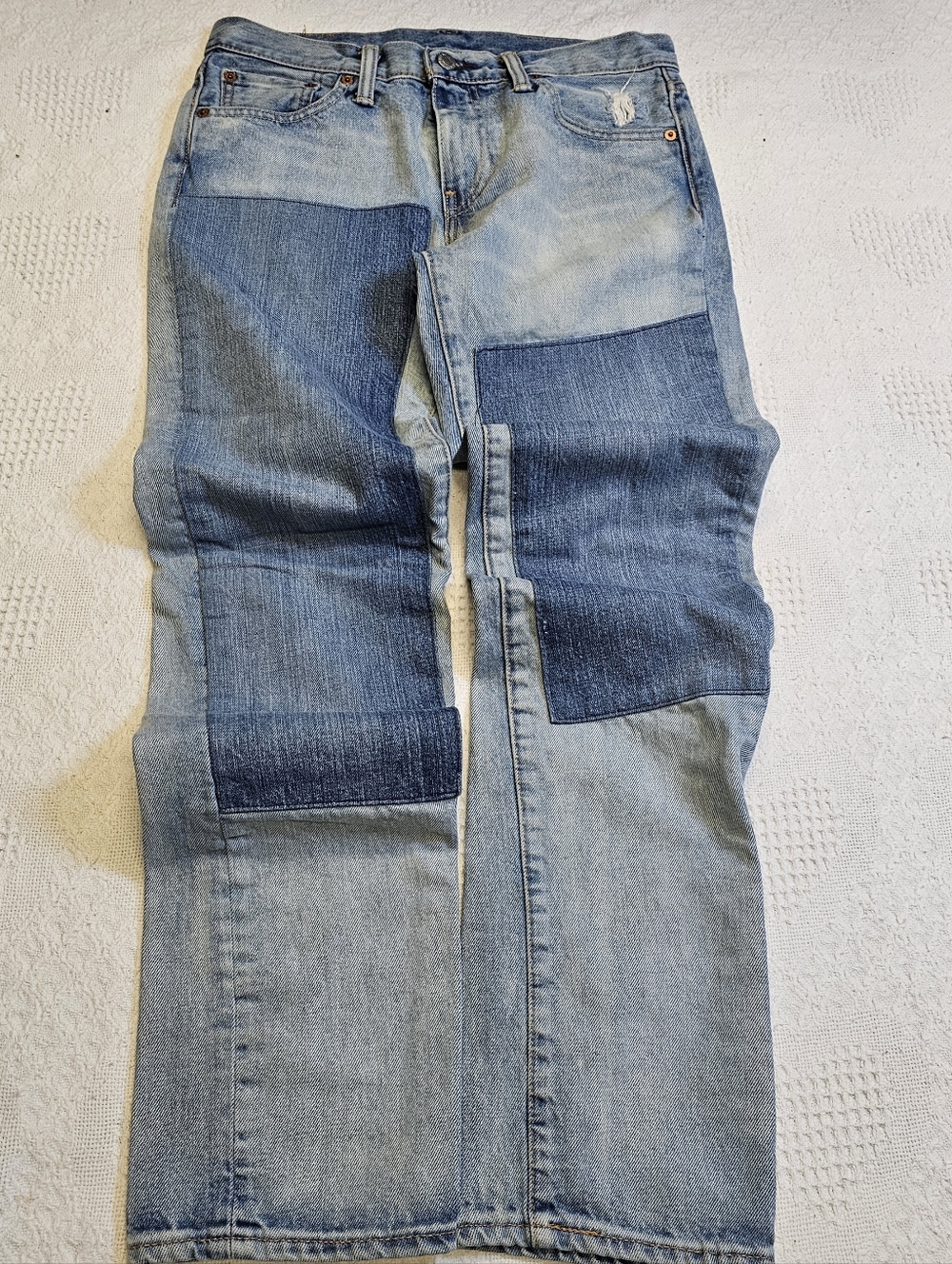 Levis 511 Light Wash Denim Jeans with Dark Patch Panels